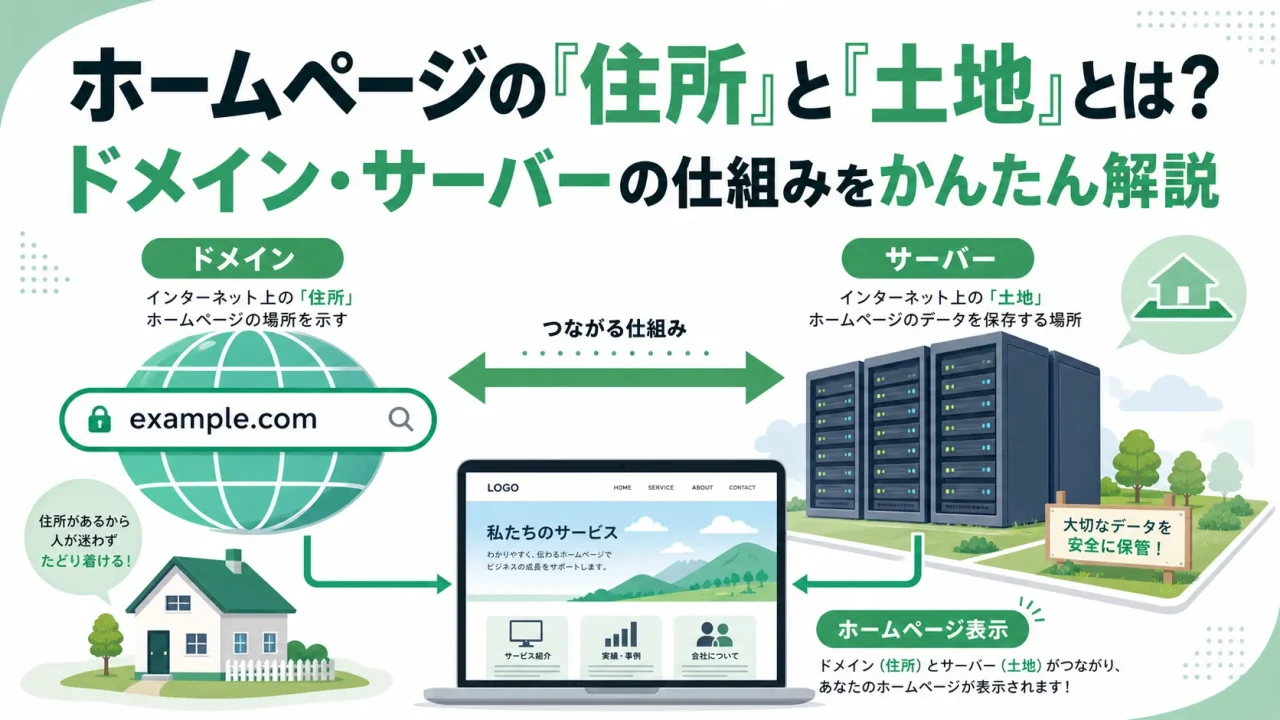 ホームページの「住所」と「土地」とは？ドメイン・サーバーを解説。