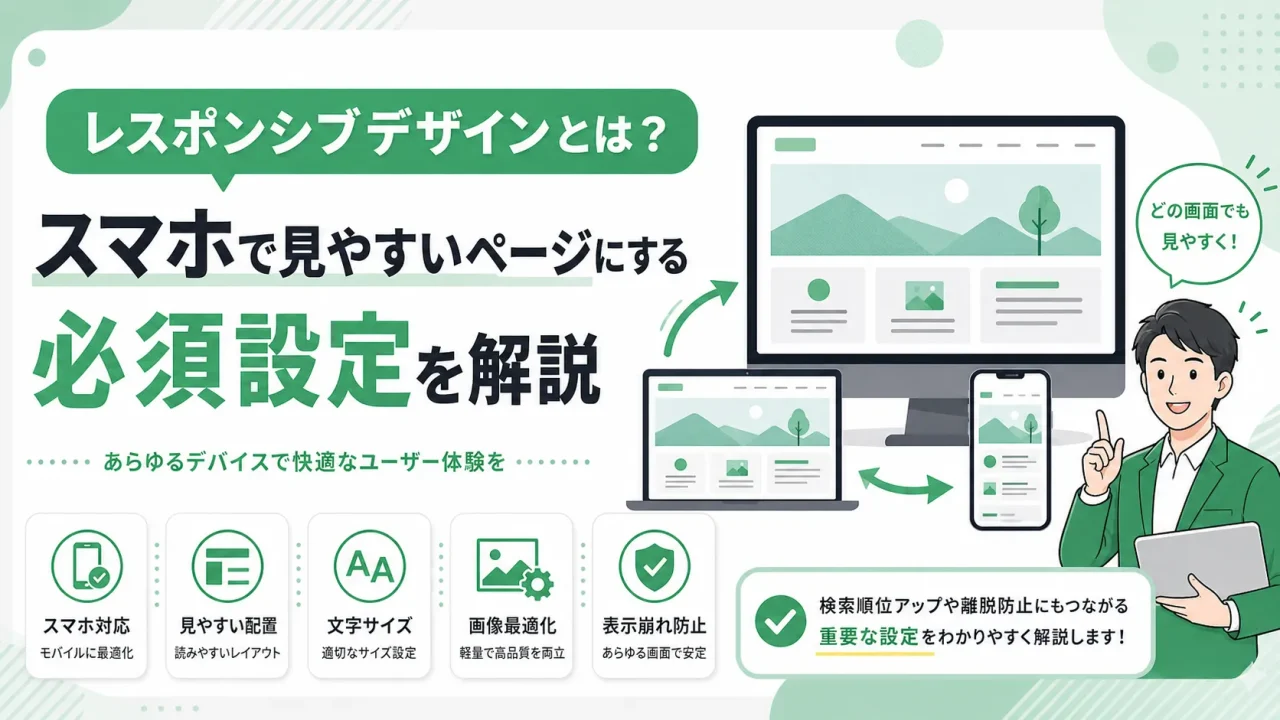 レスポンシブデザインとは？スマホで見やすいページにする必須設定を解説