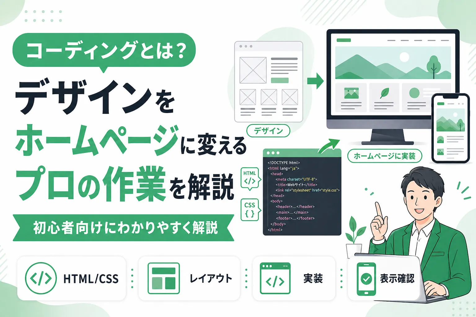 コーディングとは？デザインをホームページに変えるプロの作業を解説