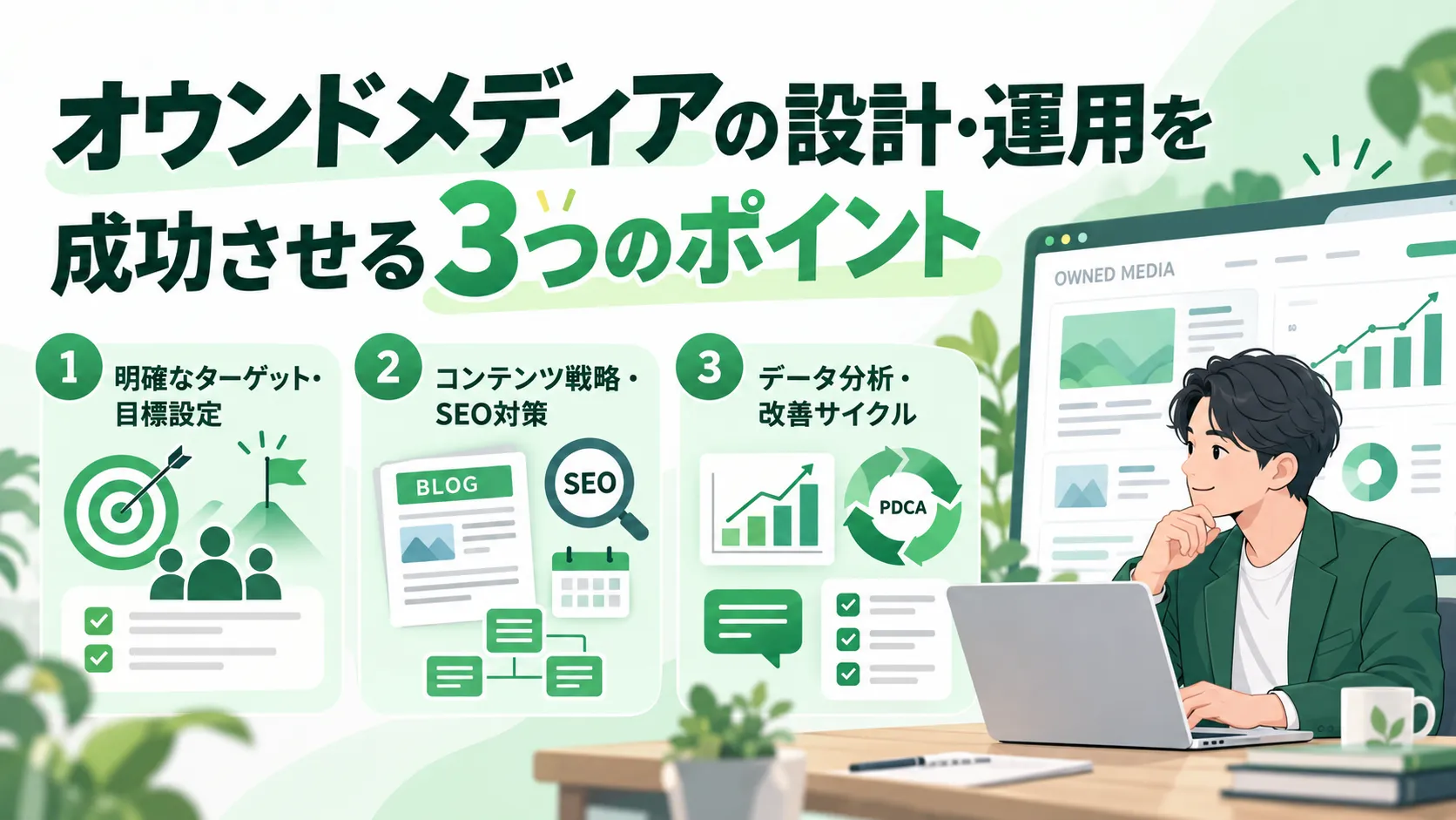 オウンドメディアの設計・運用を成功させる3つのポイント